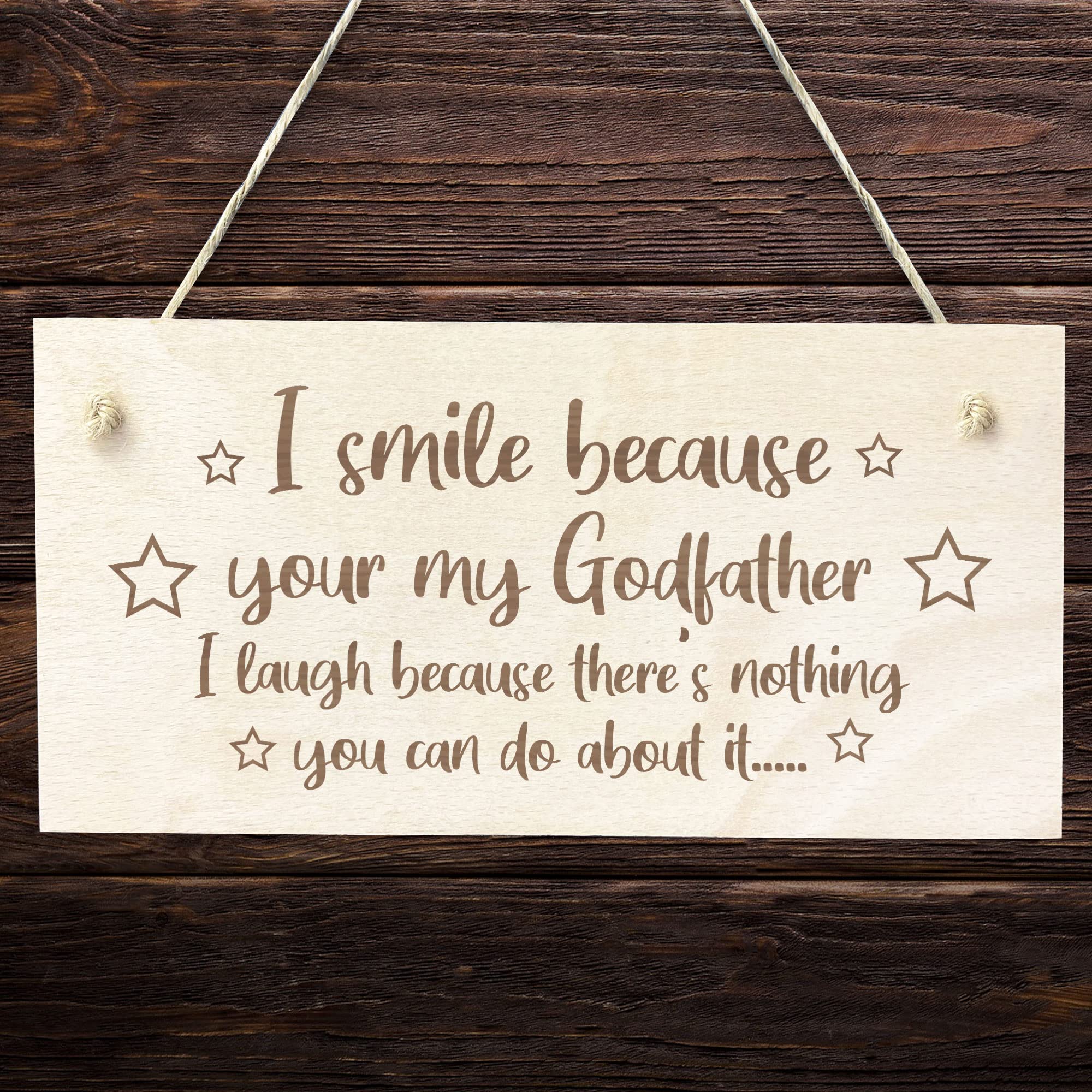Red Ocean Godfather Godparent Wood Sign Funny Birthday Christmas Godfather For Him