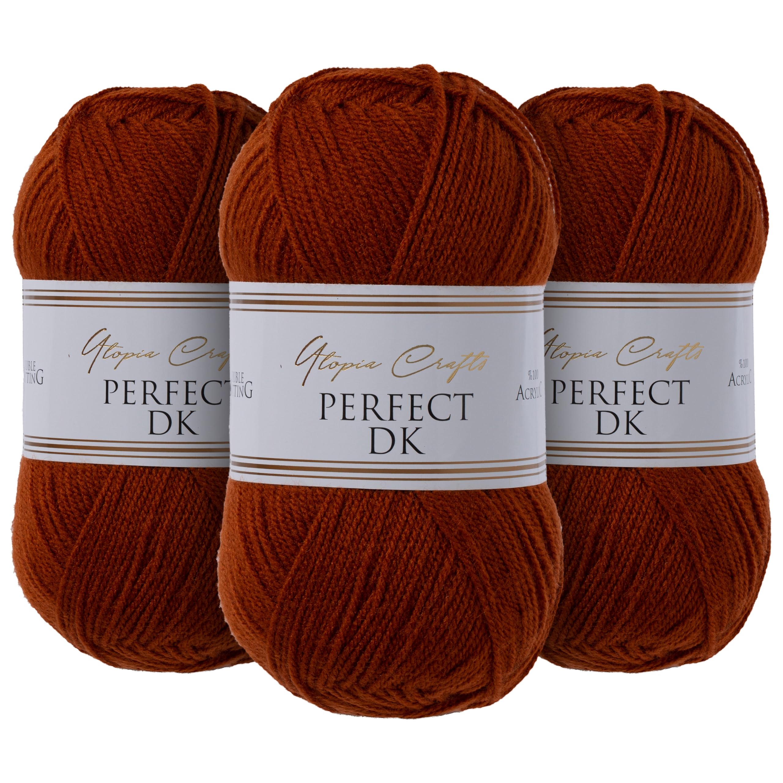 Utopia Crafts DK Double Knitting Yarn 3X 100g (Cherry Wood)