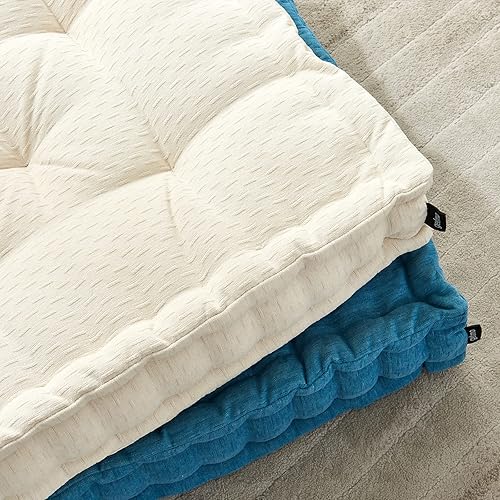 Miniatura 4 de Getmo Resin Almohada de suelo de meditación, cojín grande para suelo, almohadas cuadradas para adultos, cojín de meditación grueso de felpilla para