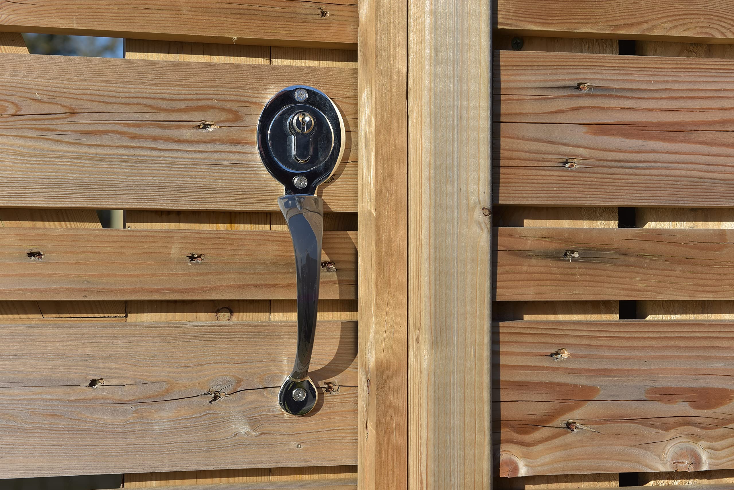 GATEMATE 8" (200mm) Pull Handle to Suit Euro Profile Long Throw Lock - Chrome