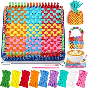 CCTVRTV Weaving Room Kit Kids and Adults Toys Potholder Loops DIY Arts & Crafts Boys Girls 5 6 7 8-12 13 Years Easy Potholder Loom Knitting Kit Beginner Gift Craft Loops 252pcs