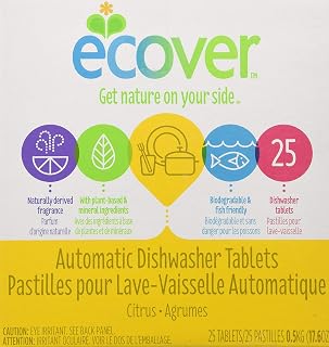 Ecover Natural Automatic Dishwashing Tablets, Citrus - 17.6 Ounce, (Pack of 4)