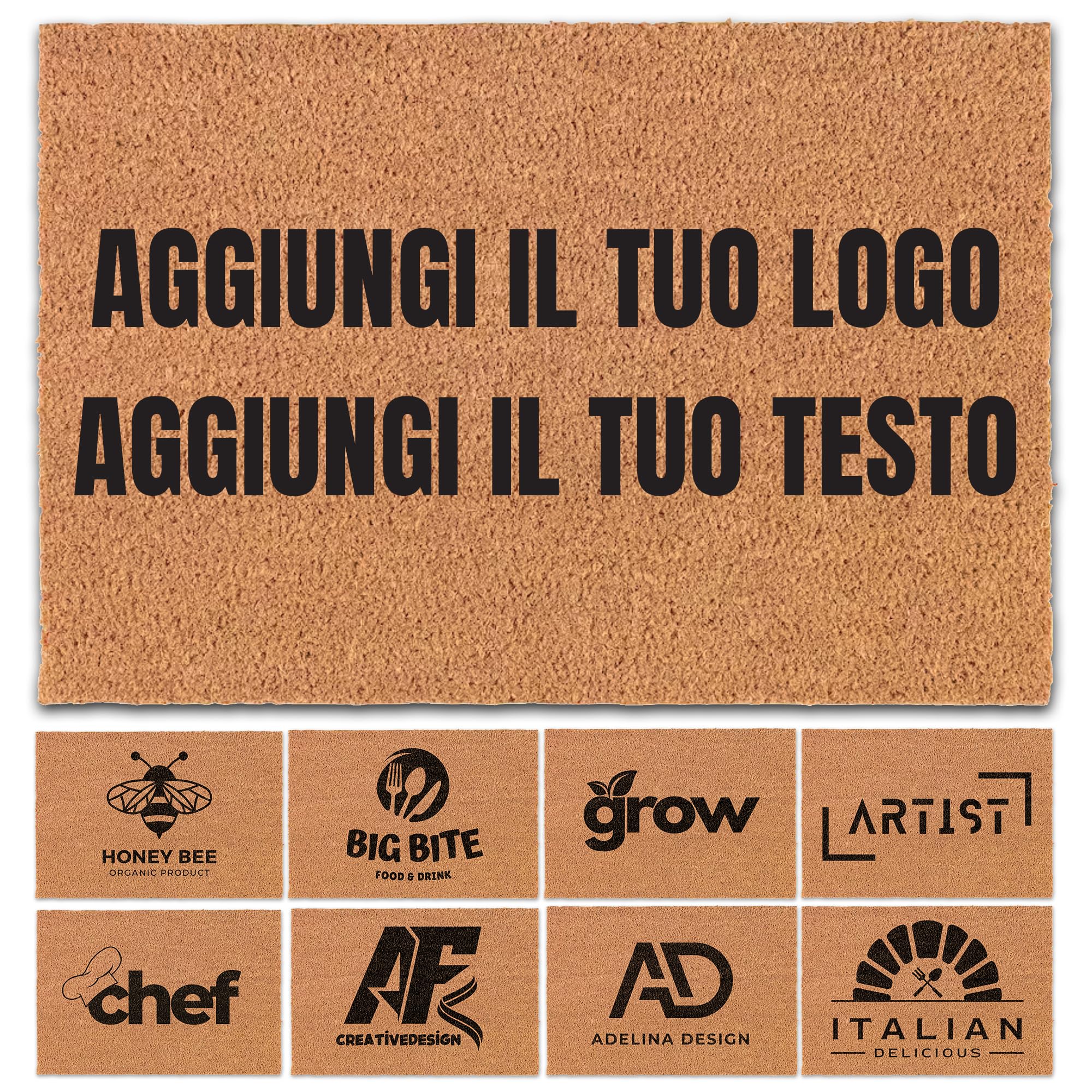 WELCOMAT - Zerbino Ingresso Esterno Personalizzato - Dimensioni 40x60 cm - Zerbino Ingresso Casa Simpatico, In Fibra Naturale di Cocco,