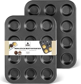 Sponsored Ad - HONGBAKE Muffin Pan for Baking, Nonstick Cupcake Tin 12 Cup Regular Size, 2 Pack Cup Cake Tray, Premium & D...