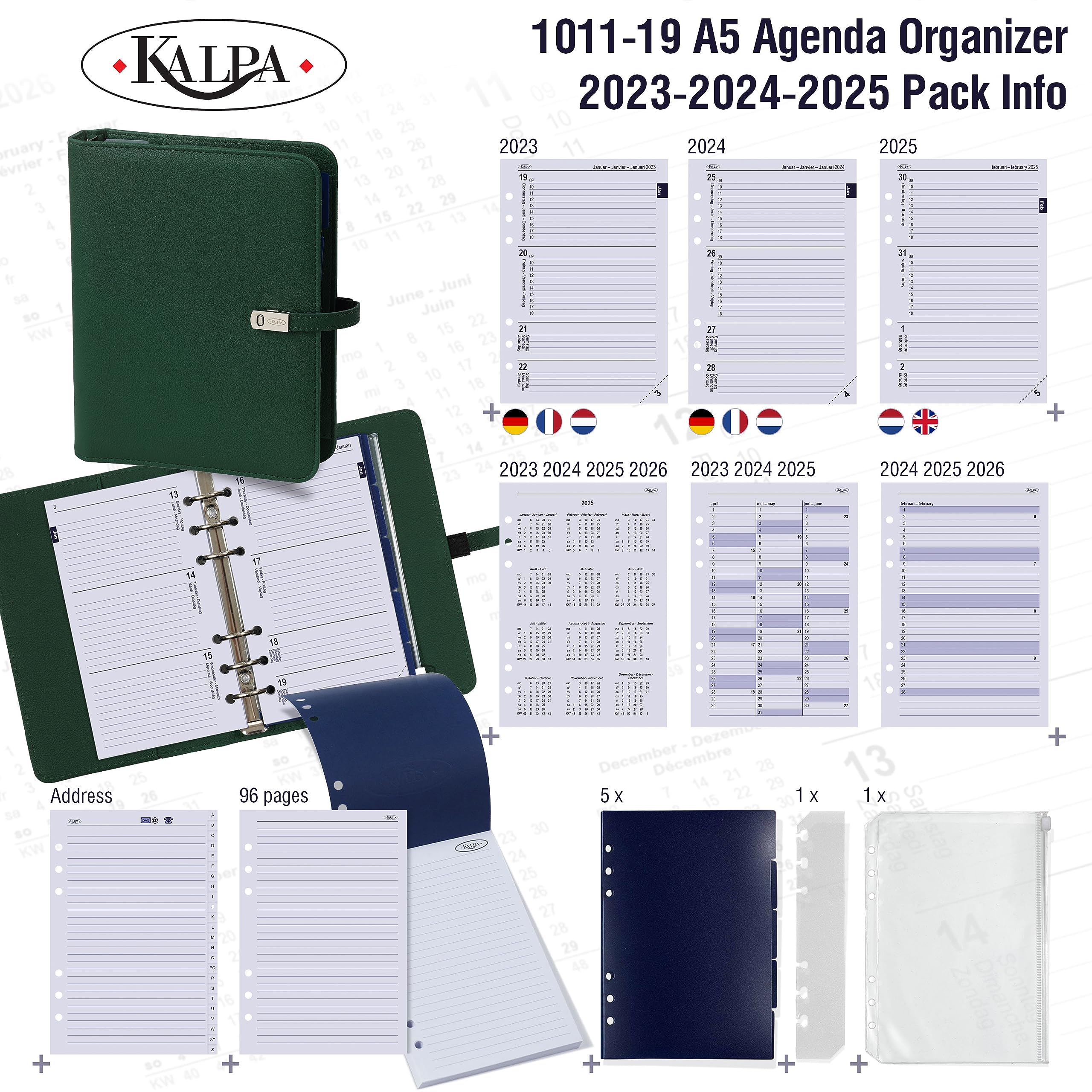 Organizer Agenda navulbare ringband, losse bladen, 6 gaten