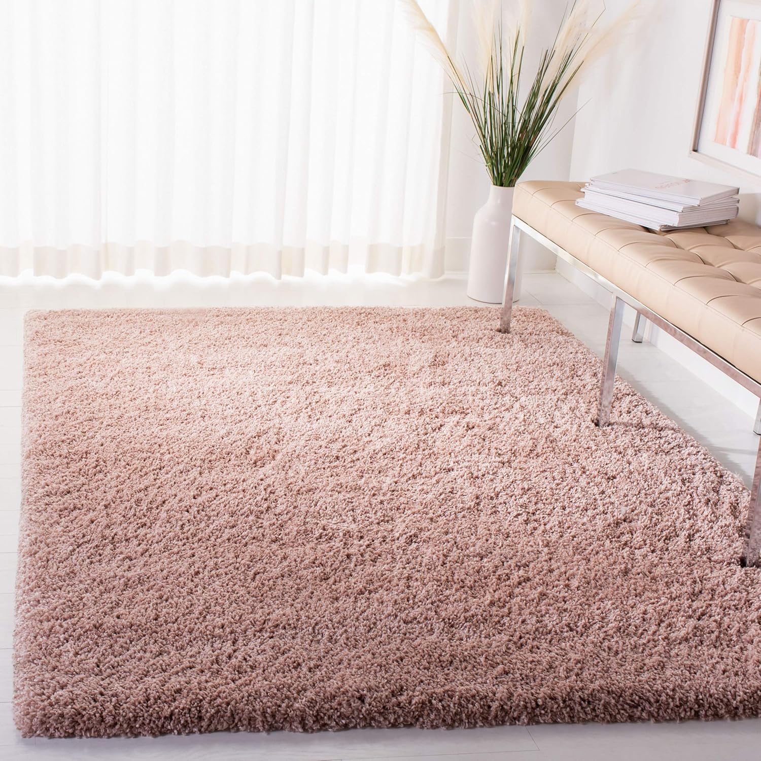 SAFAVIEH Royal Shag Collection Area Rug - 9' x 12', Plum, 2-inch Thick Ideal for High Traffic Areas in Living Room, Bedroom (RYG115U)