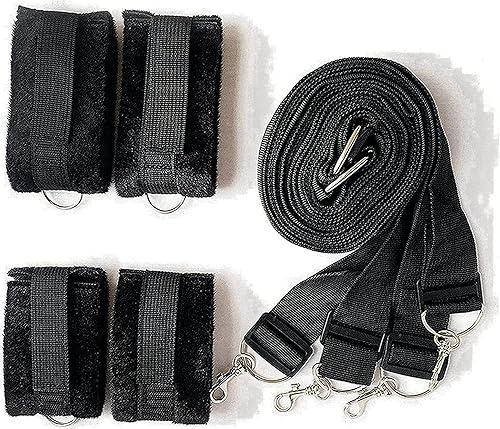 Miniatura 2 de Restricciones de cama de tamaño King para tobillos y barra de muñeca, correas de cama tamaño King para colchón y cama, kit de servidumbre para