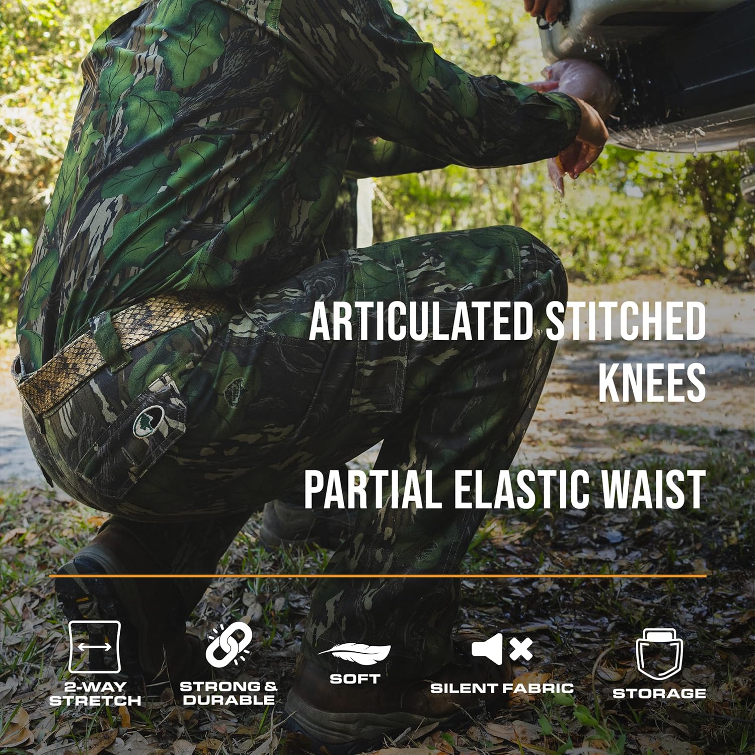 Mossy Oak Men's Hunting Pants Camo Cotton Mill Flex - Image 4