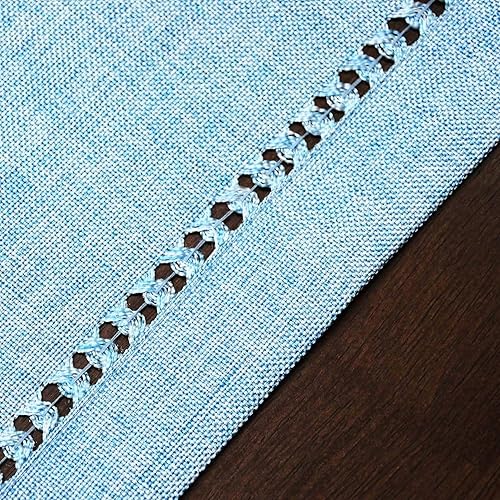 Miniatura 10 de Camino de mesa de comedor de color canela sólido hecho a mano para otoño u otoño, doble dobladillo cosido (canela, 14 x 72 pulgadas)