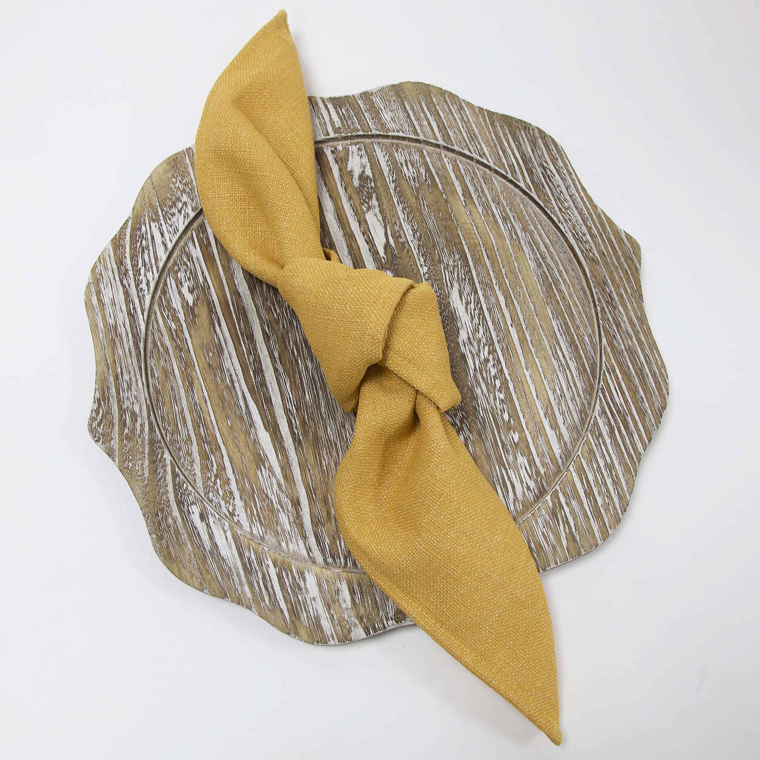 Decor Essentials Mustard Linen Rustic Napkins Urbane Tableware Party Wedding Event Table Setting Decorations (Mustard)