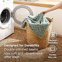 Vista 6 de Bedsure Manta de verde salvia para sofá, súper suave y acogedora, tamaño individual, para mujer, bonita manta pequeña para niñas, 60 x 80 pulgadas