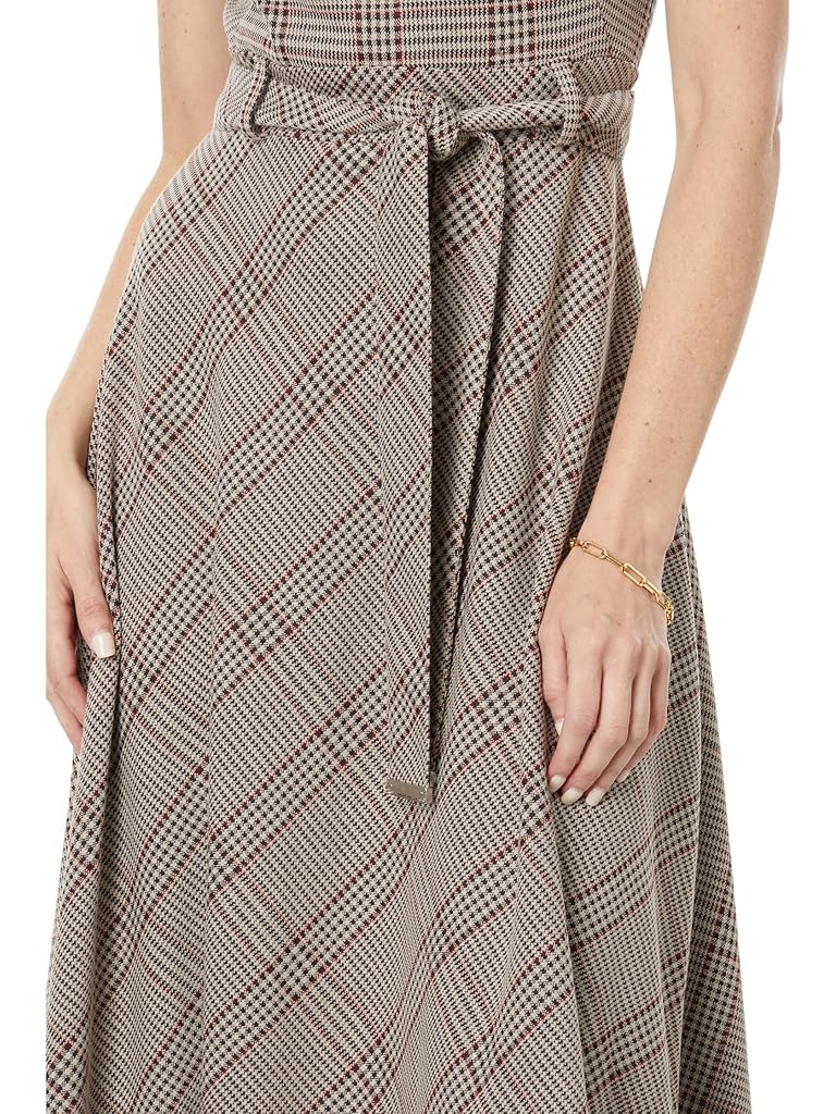 Calvin Klein Midi A-Line Ponte Dress with Tie Belt
