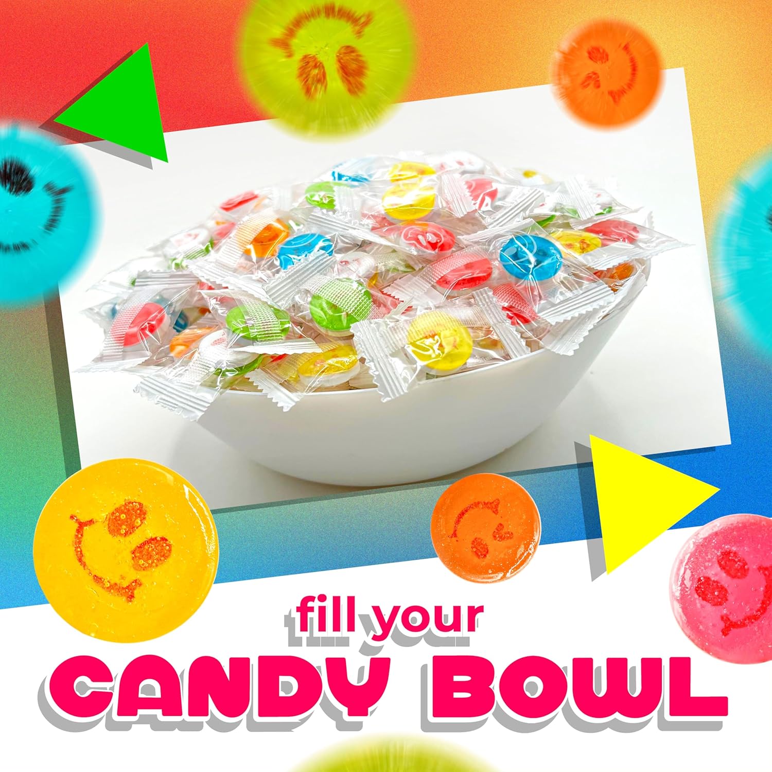 Happy Face Candy | 1 Lb Bag | Hard Candy Indivily Wrapped | Assorted