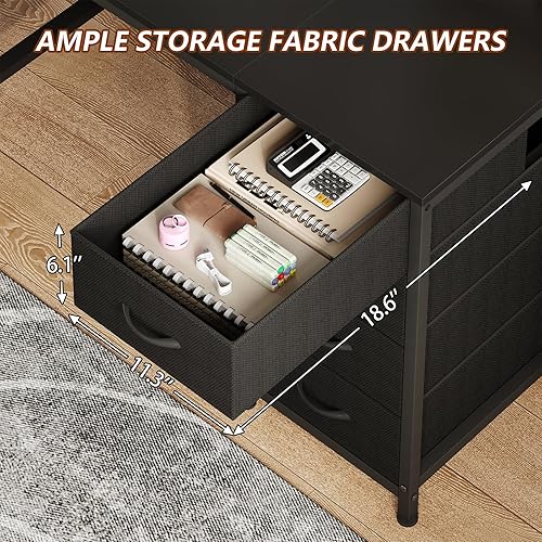 Miniatura 6 de TVU Escritorio para 2 personas con 8 cajones, escritorio grande para computadora de oficina en casa con tomas de corriente, escritorios dobles de 78