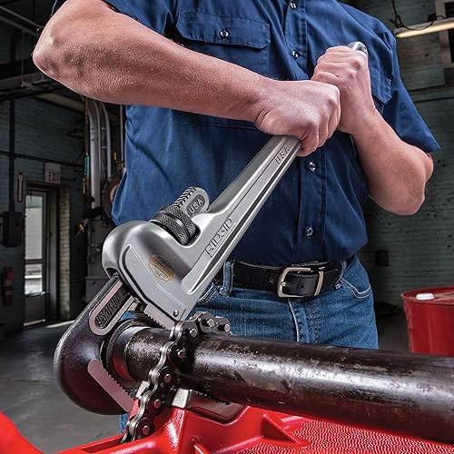 Miniatura 9 de RIDGID 31105 - Llave de tubo recta de aluminio modelo 824 llave de fontanería de 24 pulgadas gris