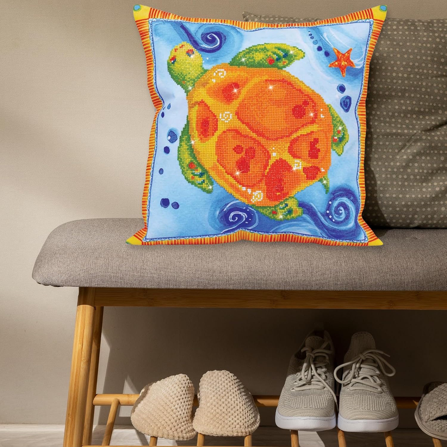 DIAMOND DOTZ Turtle Journey Animal Diamond Painting Kits for Adults - Diamond Art Kits a Relaxing Creative Craft Kit with Dotz Gems 17.7"x17.7"