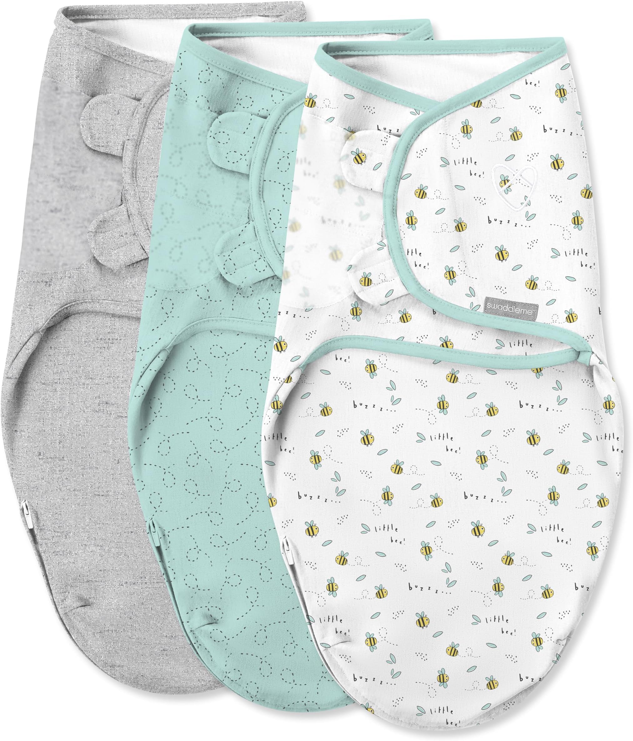 SwaddleMeEasy Change Swaddle – Size Small/Medium, 0-3 Months, 3-Pack