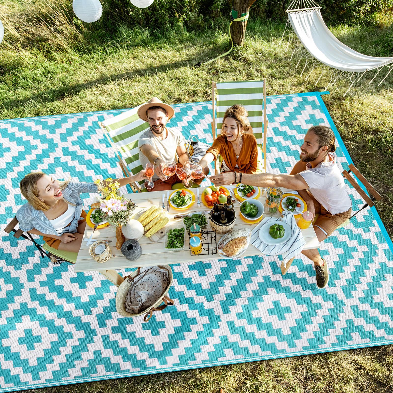 Anidaroel Alfombras de exterior de 6 x 9 pies para patios, impermeables