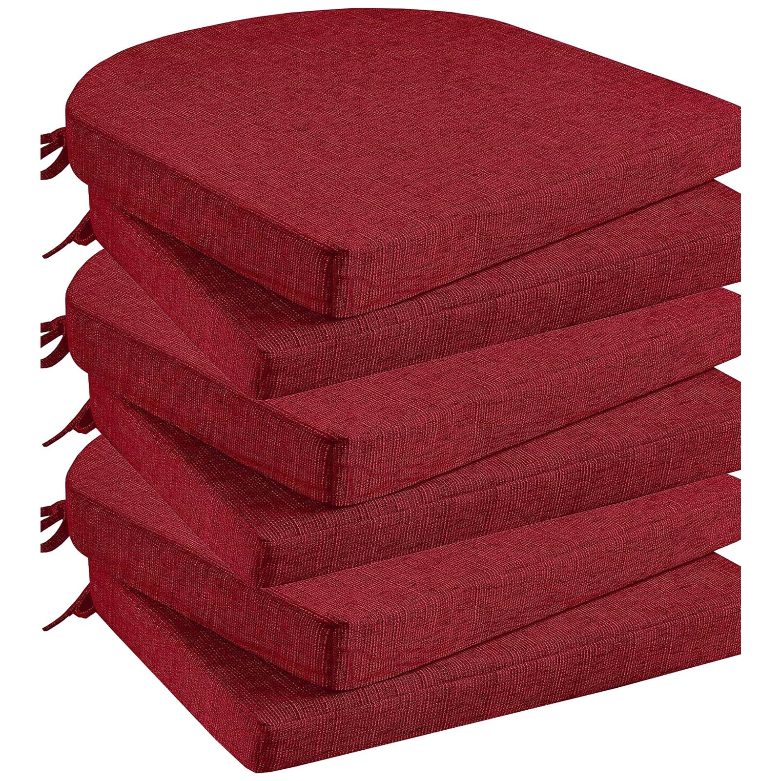 Coussin de chaise en mousse à mémoire lot de 6 assises déhoussables bordeaux