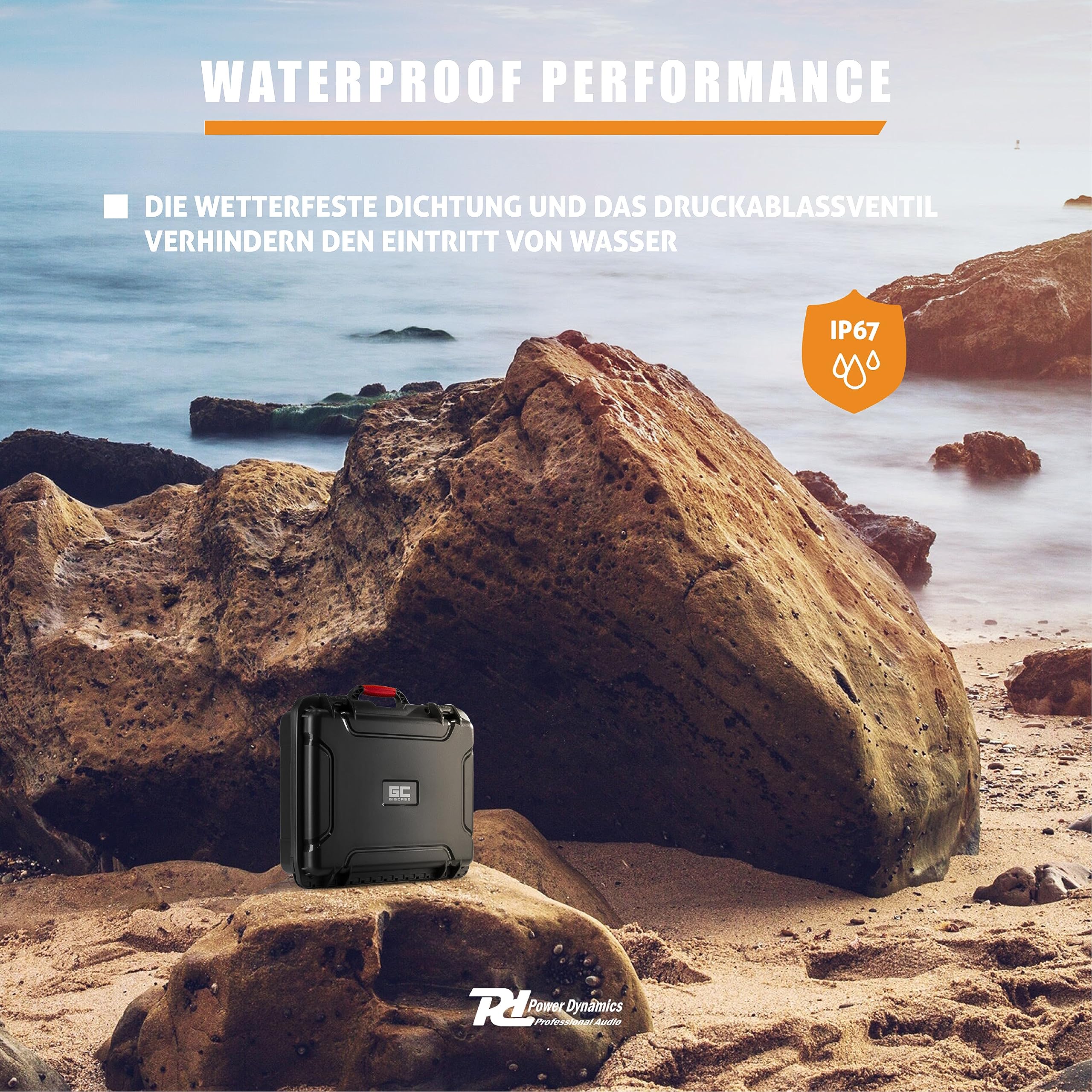 Power Dynamics GIGCase70R, Universal Hard Case Kamera Koffer Schaumstoff, DJ Koffer, Foto Koffer, Schutzkoffer, DJ Universalkoffer, Wasserdichter Koffer, Transportkoffer mit Schaumstoff, Schwarz