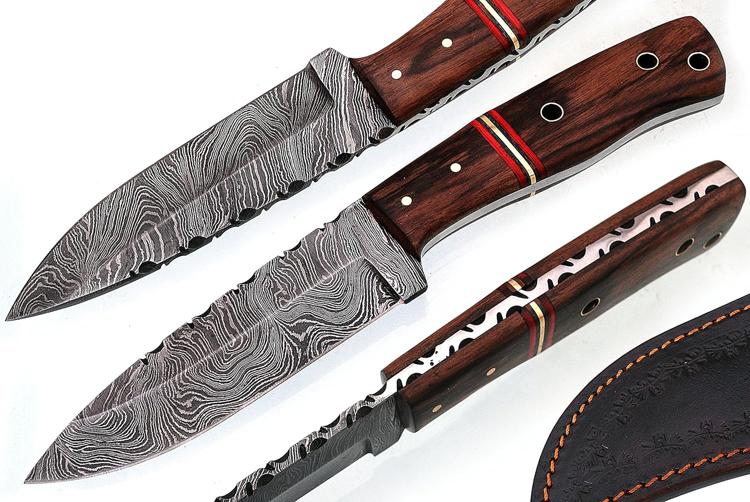 MMK Custom Handmade Damascus Fixed Blade Hunting Knife for
