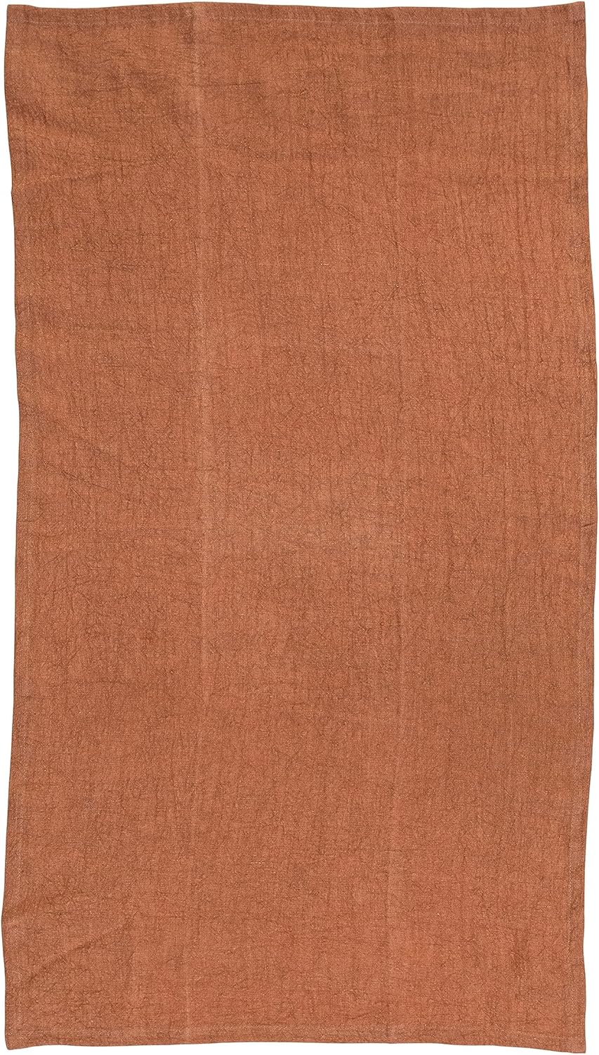 Stonewashed Linen Decorative Tea Towel for Dining and Kitchen, Rust