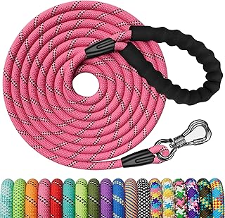 X XBEN Schleppleine für Hunde, 8M Starke Hundeleine mit Bequemen Gepolsterter Griff, Trainingsleine Laufleine für Kleine Mittlere Große Hunde, Abschließbarer Karabiner