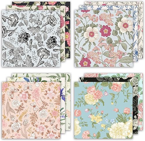 Vista 22 de Papel de manualidades, 24 hojas, 12 diseños, álbumes de recortes, una sola cara de 6 x 6 pulgadas, papel de cartulina, álbumes de recortes, 24