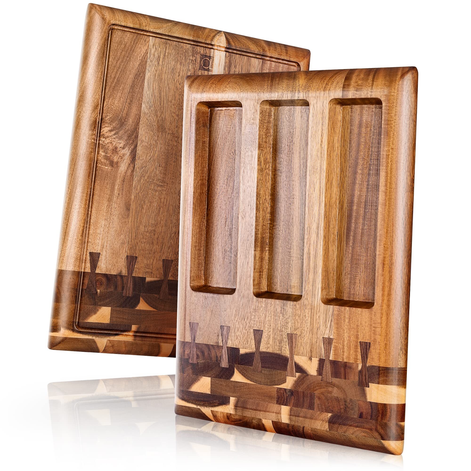 Collage Tabla de Cortar Madera de Acacia para Cocina y Hogar - Tabla de Cortar grande de Bloque de Carnicero, Madera Sostenible, Ranura para Jugos