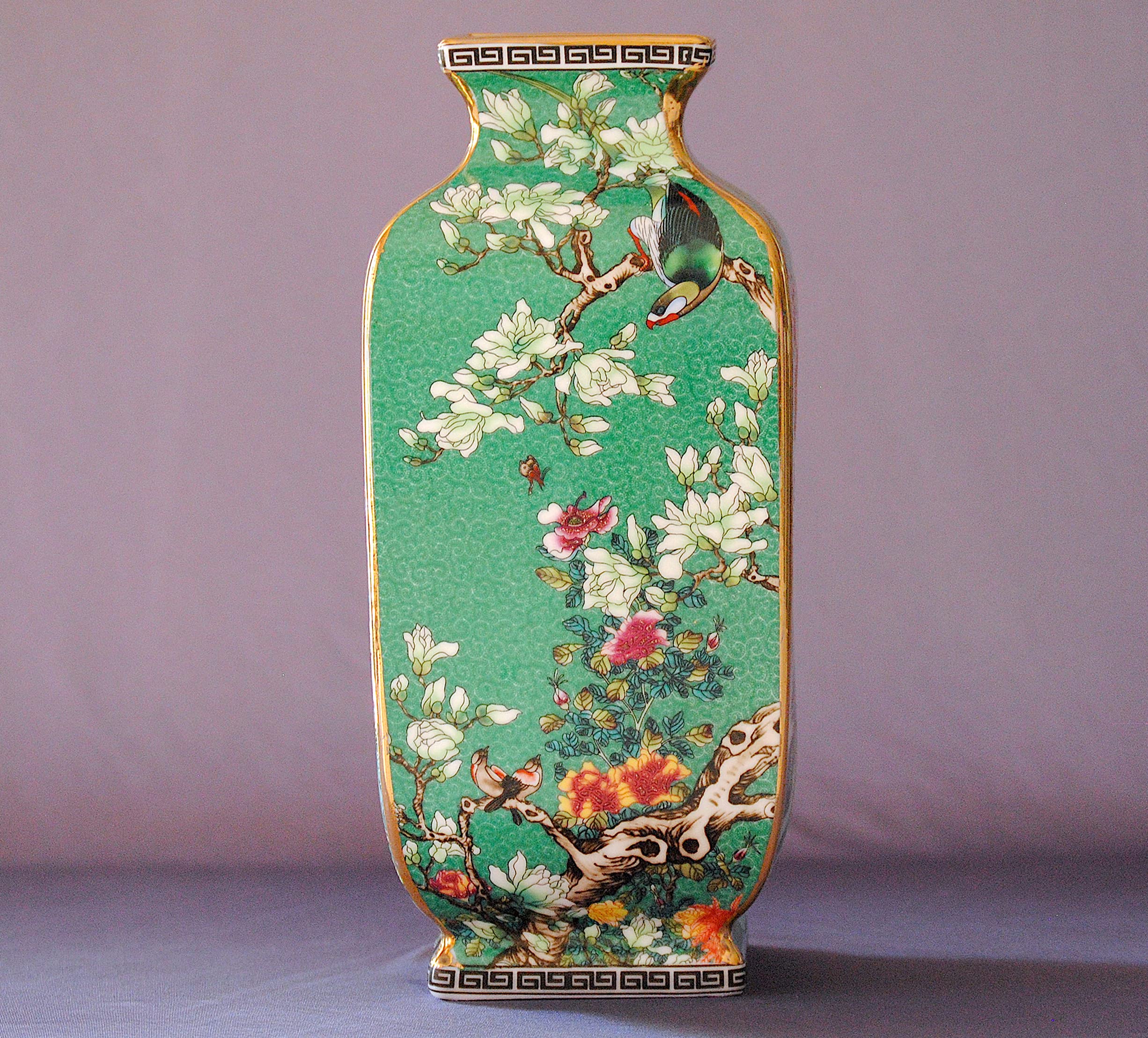Amazon.co.jp: Yuyi 10インチ 中国磁器花瓶 中国絵画 ファミリーローズ
