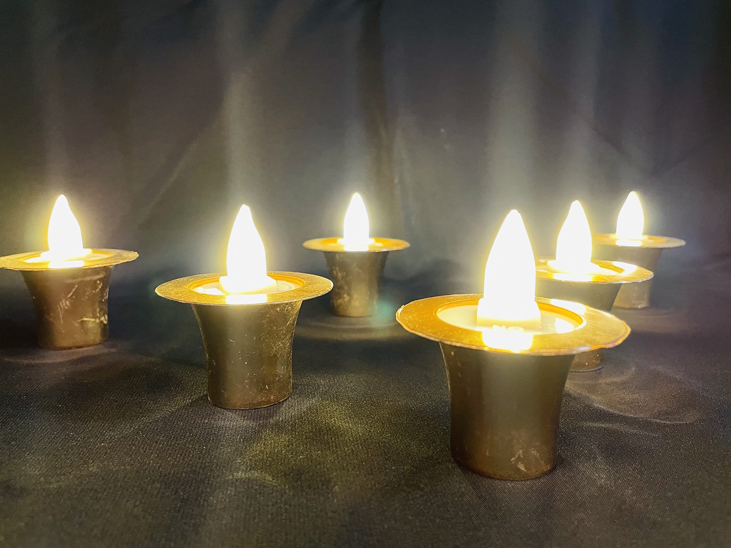 TED TECH Led Golden Diwali Diya Candle Lights for Decoration | Battery Operated Led Candles for Home Decor, Festivals Decoration (Set of 12)