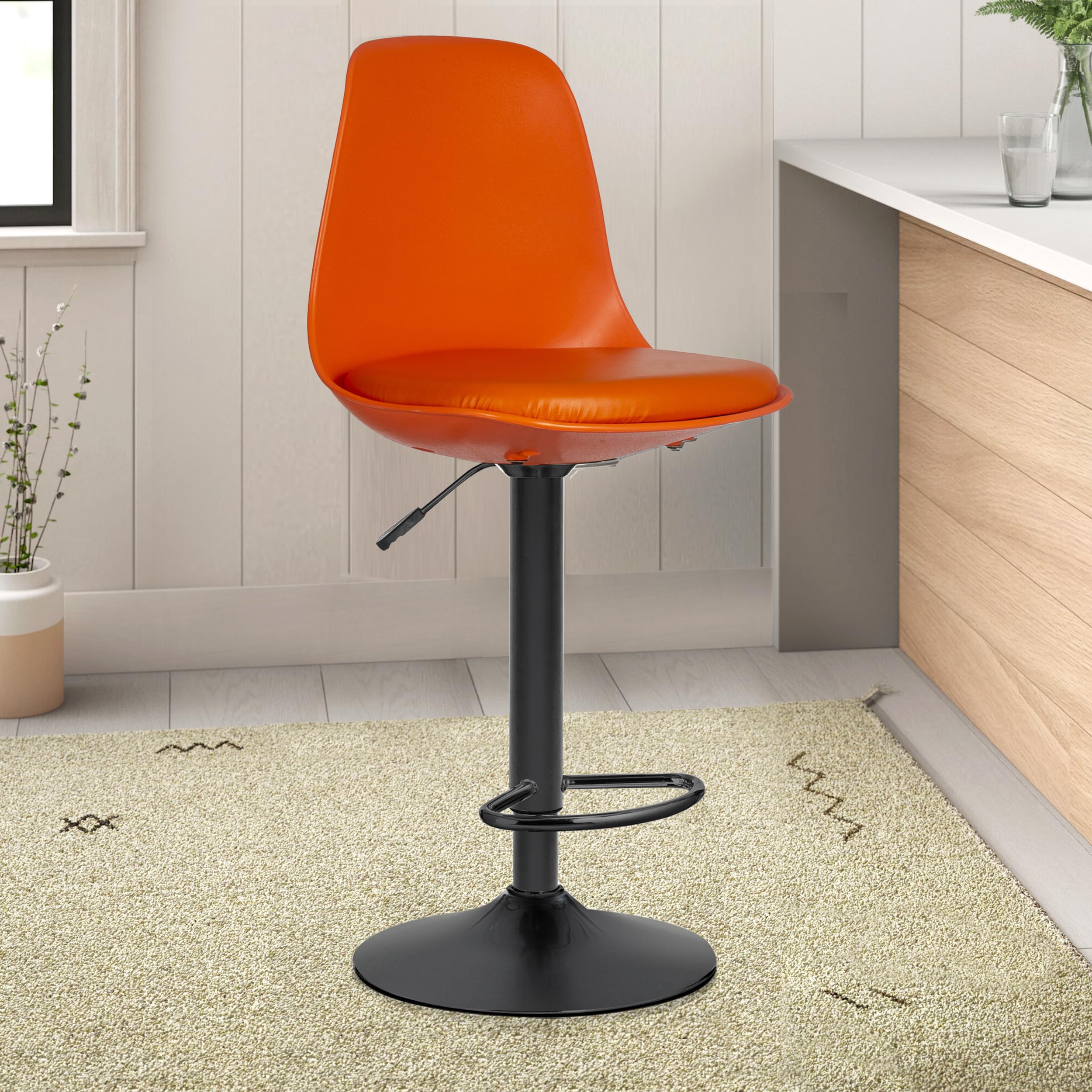 ASTRIDE Rapid High Bar Chair | Kitchen Stool in Orange | 2 Years Warranty | [Upgraded Rust-Proof Heavy Duty Base]-picture-28