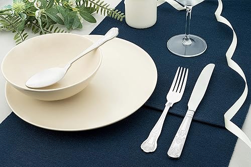 Miniatura 9 de Grunwerg Kings Pattern - Tenedores de repostería, acero inoxidable 180, acabado espejo, cubiertos para la parroquia diaria (paquete de 12)