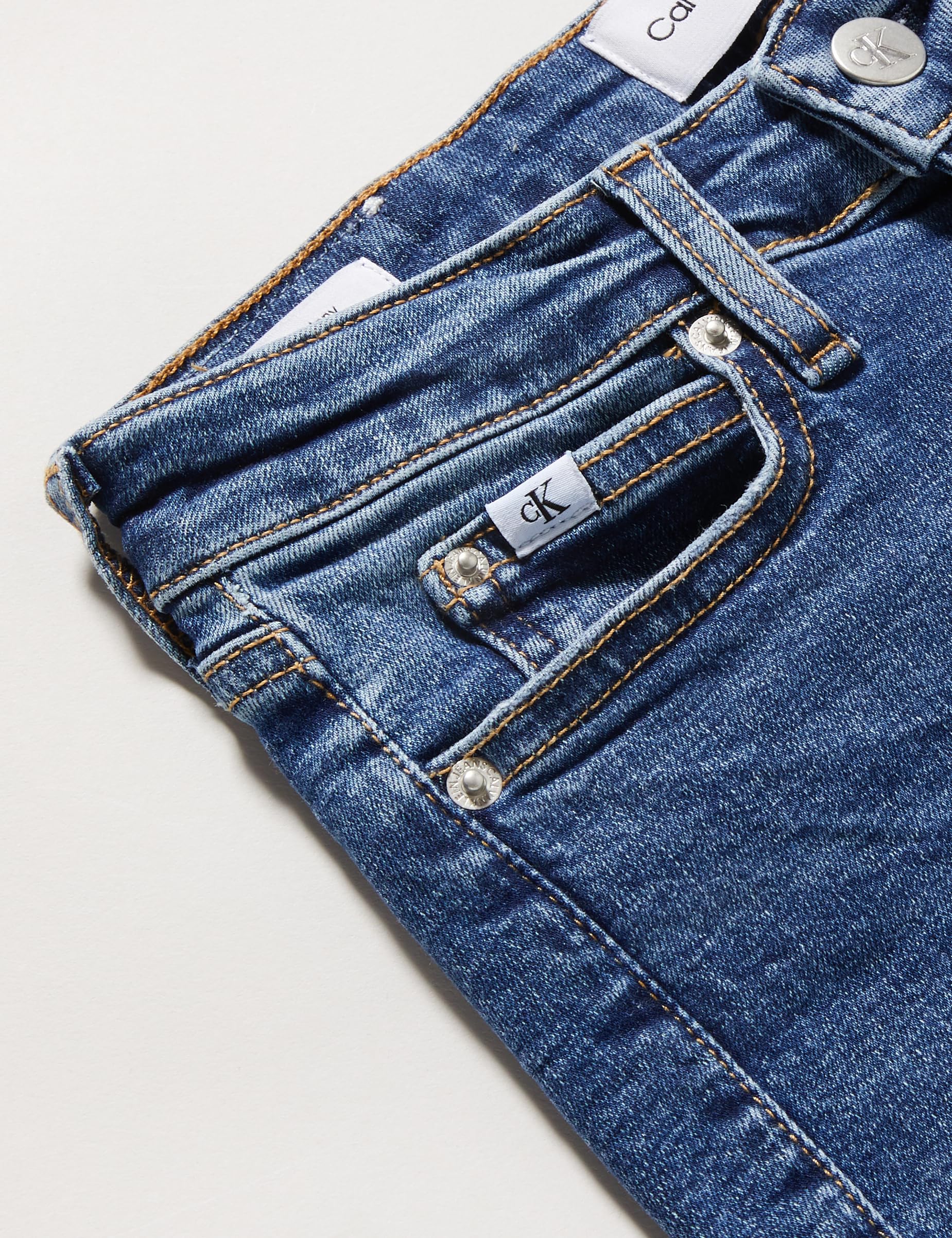 Calvin Klein Damen Jeans Hose Mid Rise Skinny Fit, Blau (Denim Dark), 25W/30L