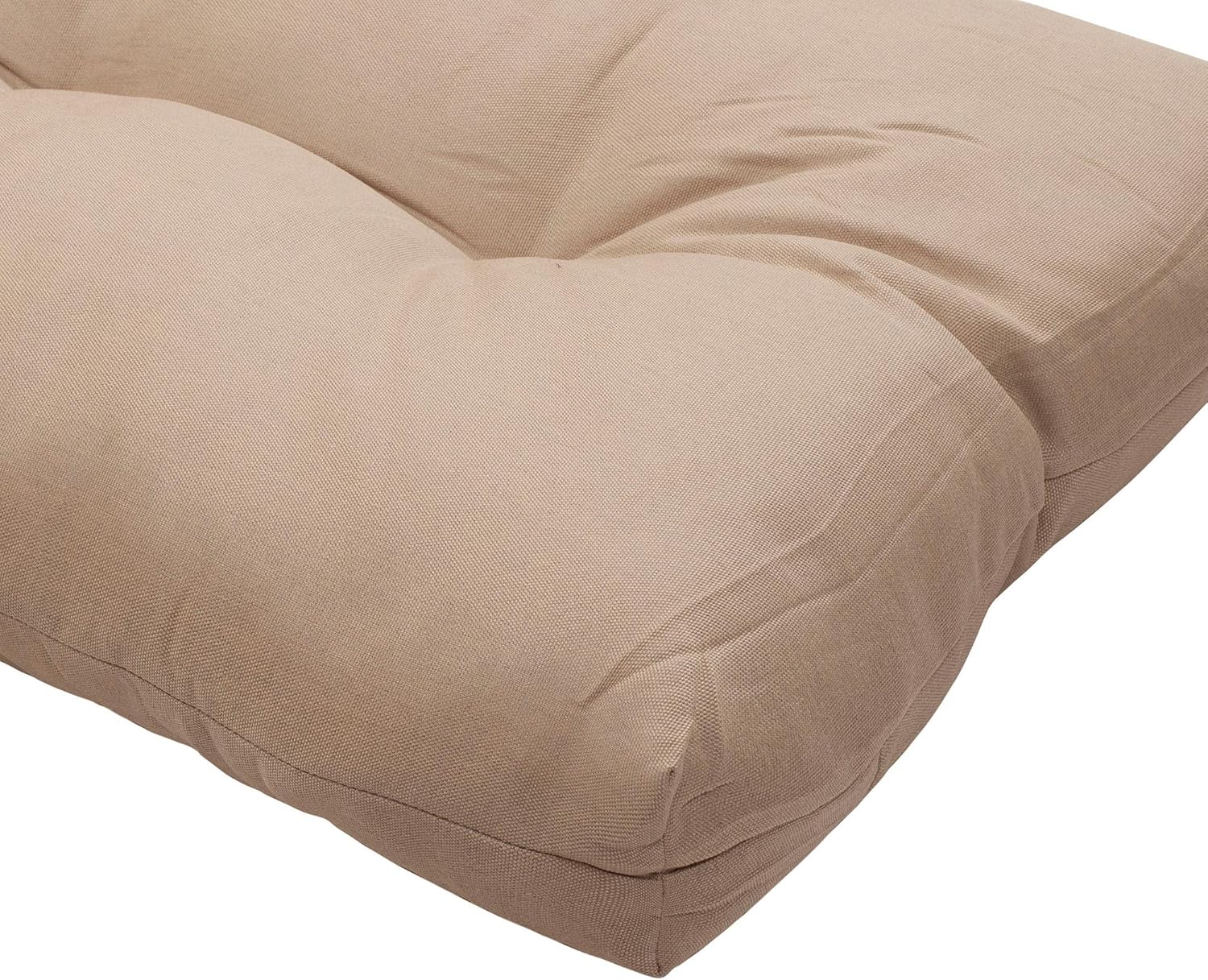 Magpie Fabrics Indoor Outdoor Bench Cushion 42"x18", Non-Slip Tufted Long Seat Pads, Patio Loveseat Cushion for Window, Garden, Swing, Settee - Khaki