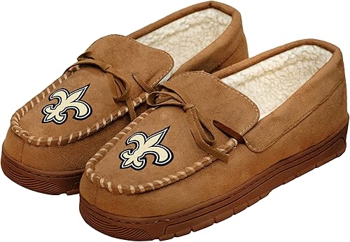Miniatura 71 de FOCO Mens NFL Team Logo Moccasin Slippers Beige,Color del equipo