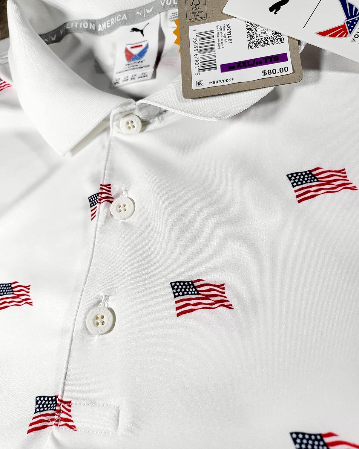 pumagolf Men's Volition Flags Polo
