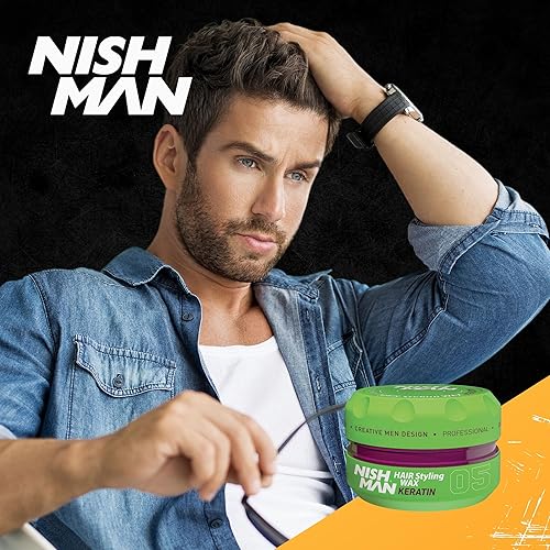 Miniatura 5 de nishman Serie de cera en gel para peinar el cabello, 5.1 fl oz (paquete de 1, 05 queratina)