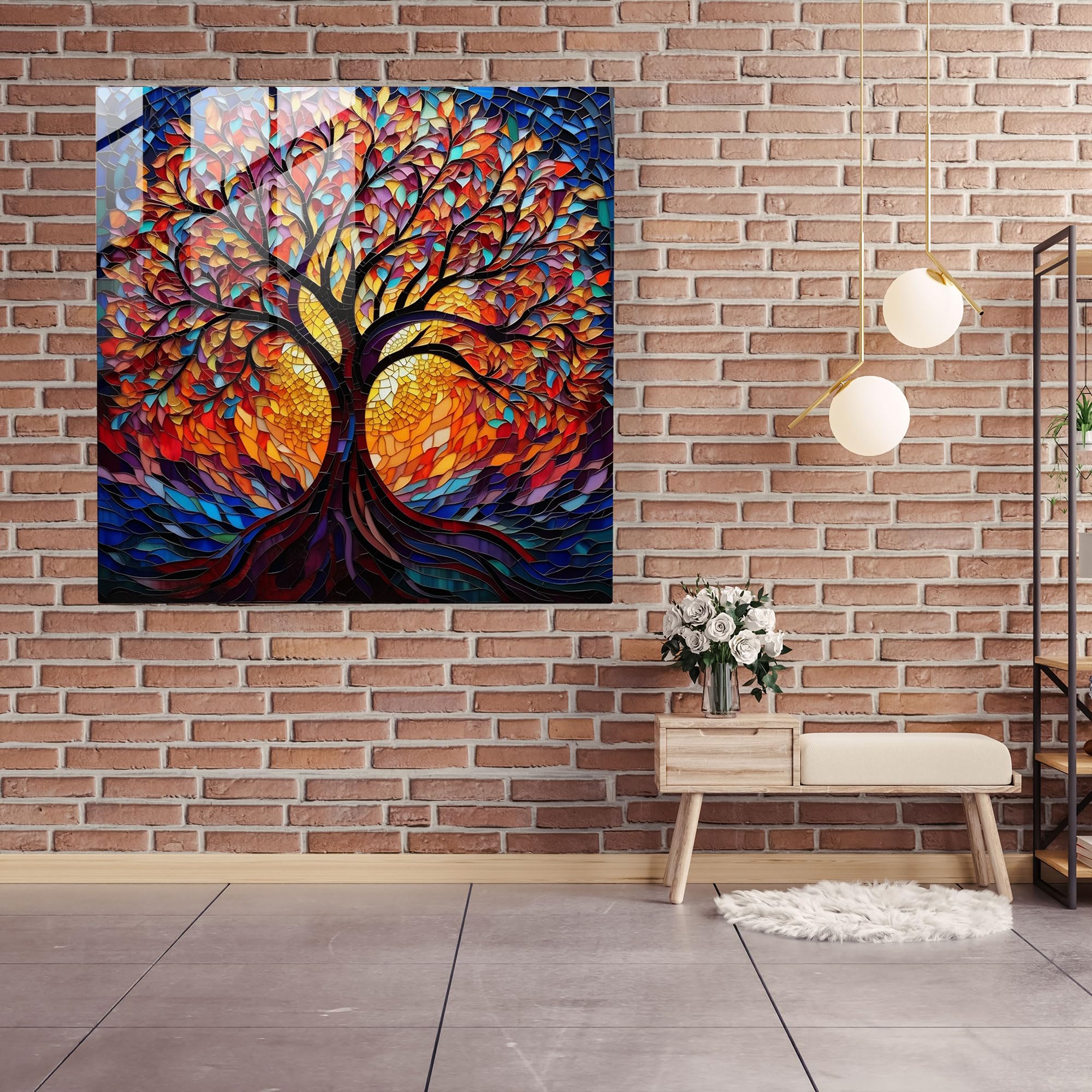 Glass Mosaic Patterns For Trees Moon Circle Of Life Mosaic Mural