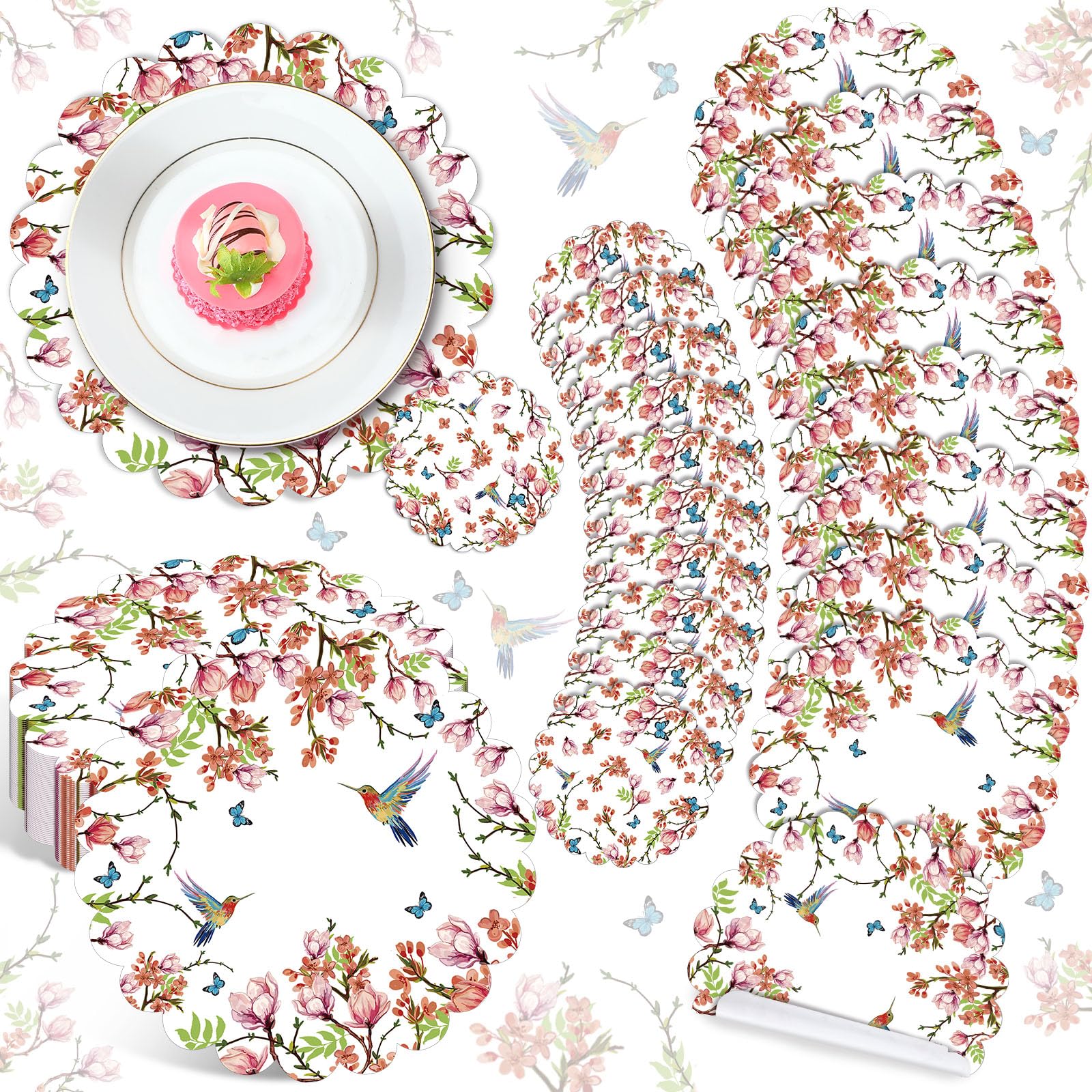 Set de table jetable floral papier vintage dessous de verre pour banquet et mariage