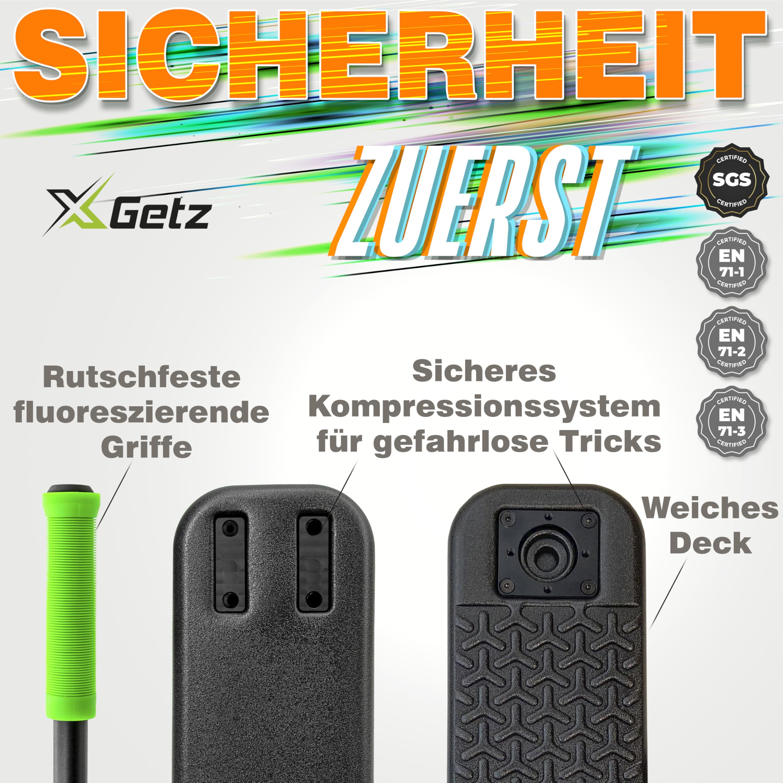 Trampolin Scooter für Kinder & Jugendliche, Freestyle Trick Scooter, XGETZ