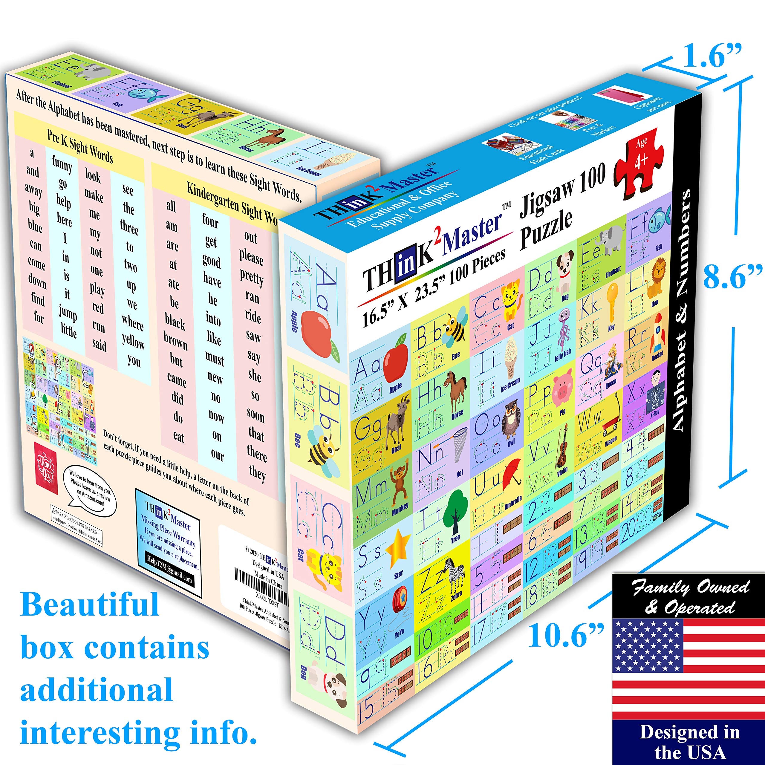 ✨パズルページ✨ Amazon.com: Think2Master Colorful Alphabet & Numbers 100 Pieces