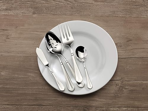 Miniatura 15 de Mikasa Regent Bead - Juego de cubiertos de 65 piezas para cubiertos de acero inoxidable 12, 18/10 con utensilios de servicio completo y servicio