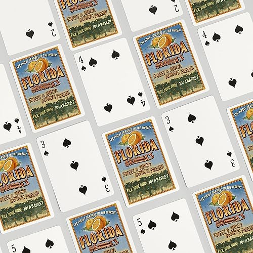 Miniatura 4 de Lantern Press Cartel vintage de Florida Orange Grove (52 cartas de juego, baraja de cartas de tamaño póker con comodinos)
