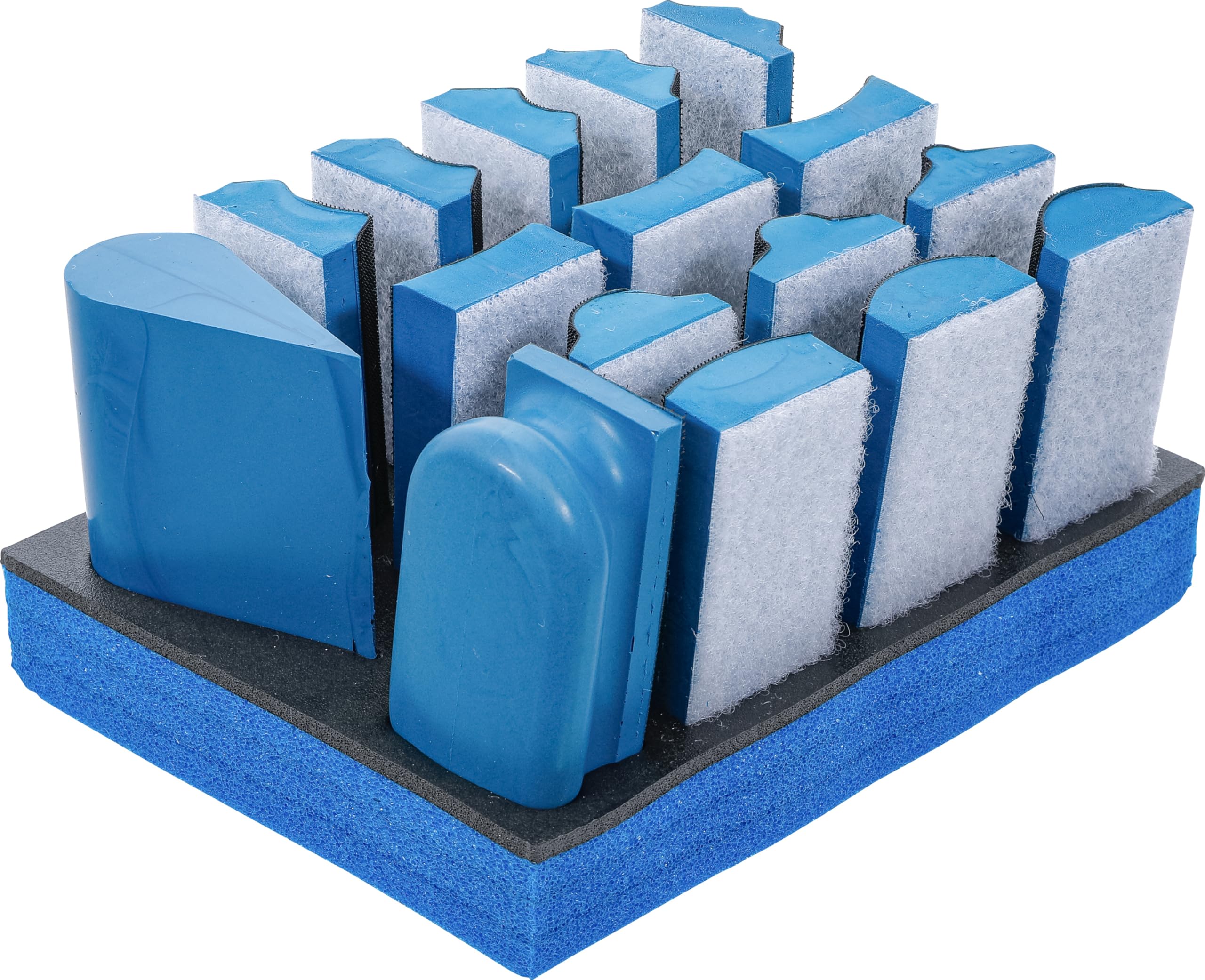 BGS 74365 | Set di blocchi abrasivi con chiusura a strappa | 16 pz.