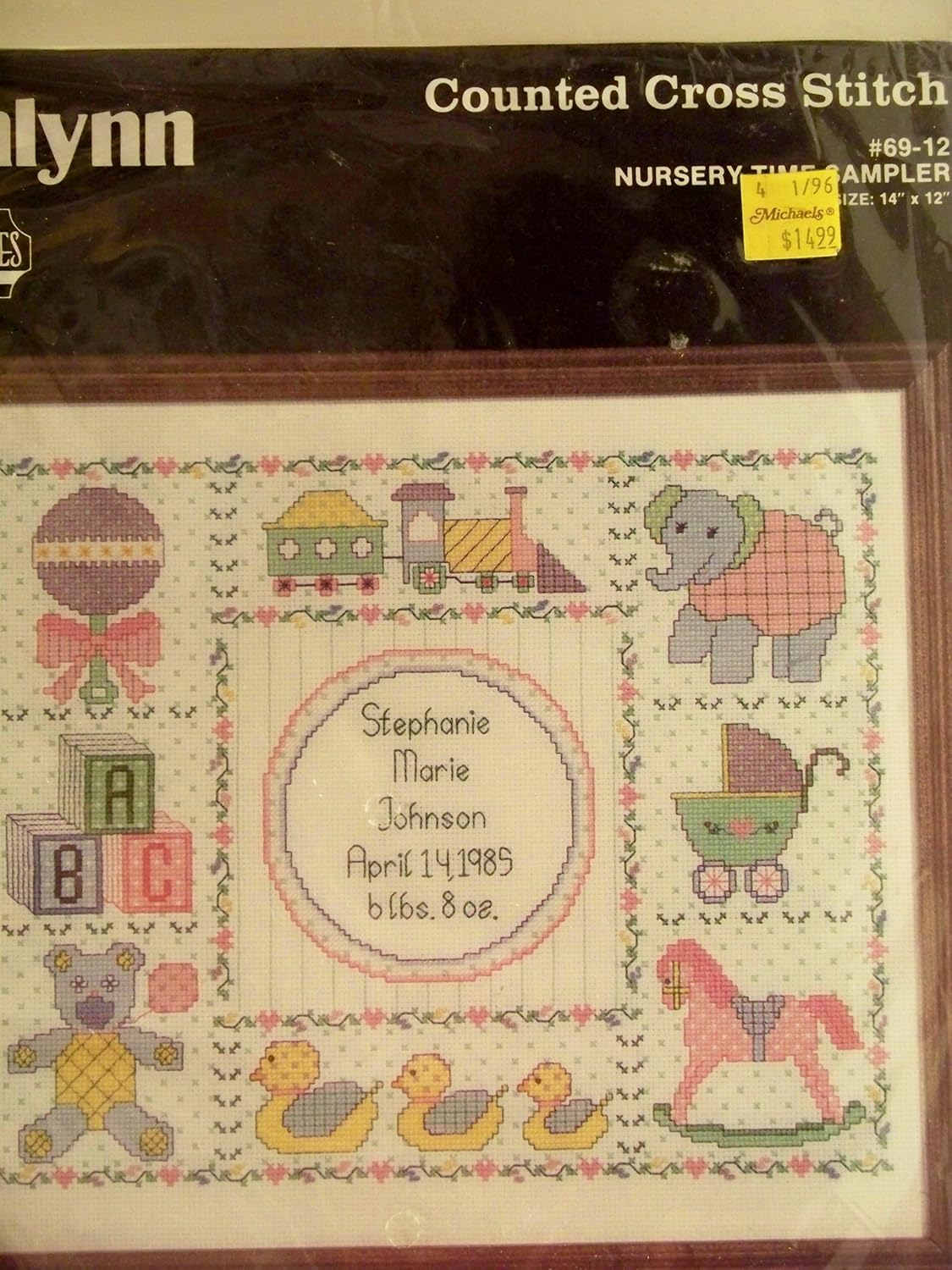 Janlynn Counted Cross Stitch Kit #69-12. Nursery Time Sampler.