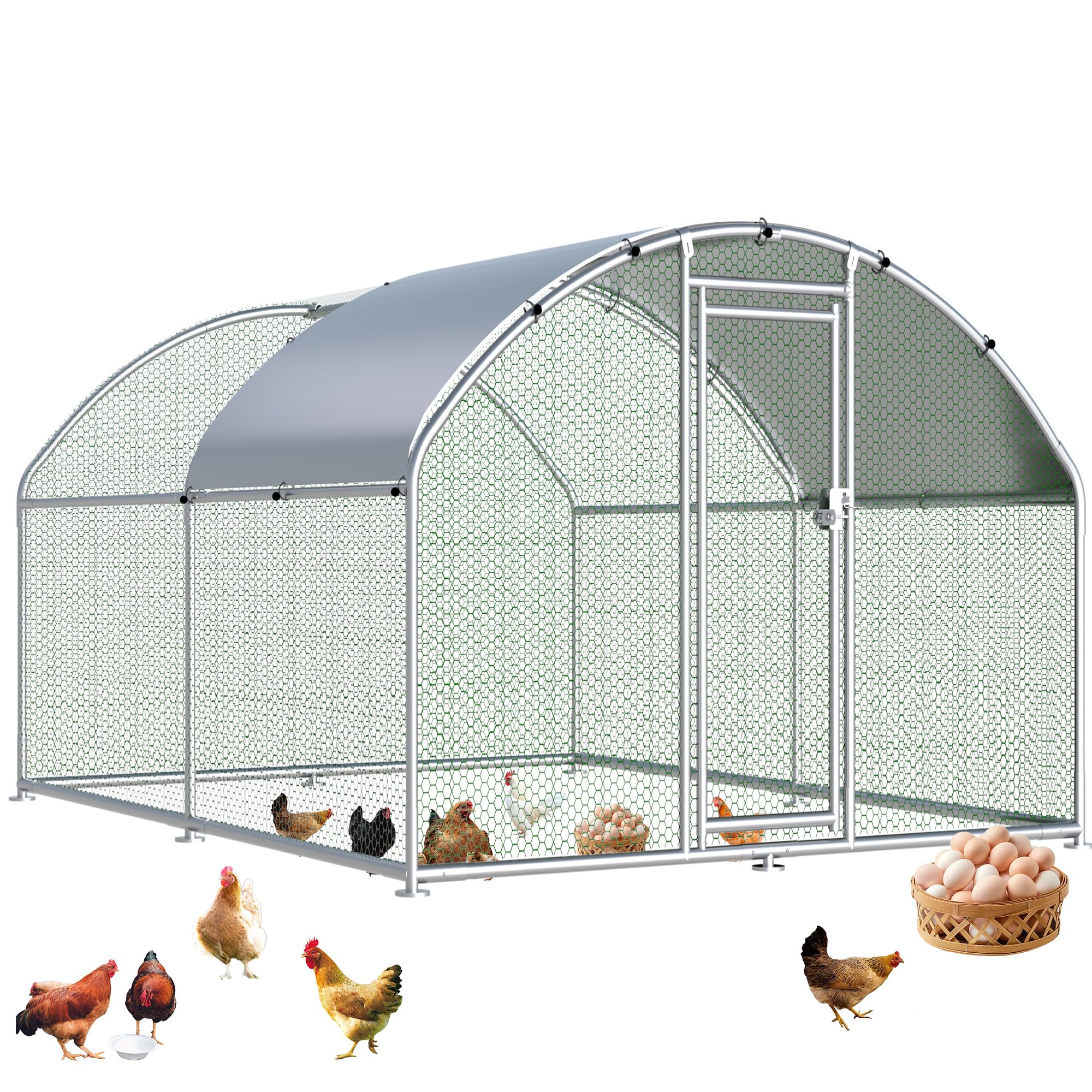 HITTITE Large Metal Chicken Coop with Run