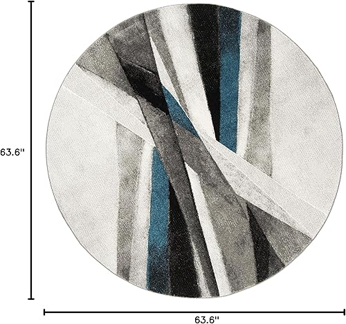 Miniatura 38 de SAFAVIEH Hollywood Collection - Alfombra cuadrada de 4 pies, diseño moderno de mediados de siglo, no desprende pelusa y de fácil cuidado, ideal