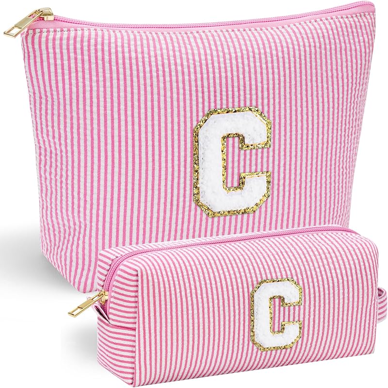 Necessaire de maquiagem YOOLIFE C em lona rosa com zíper