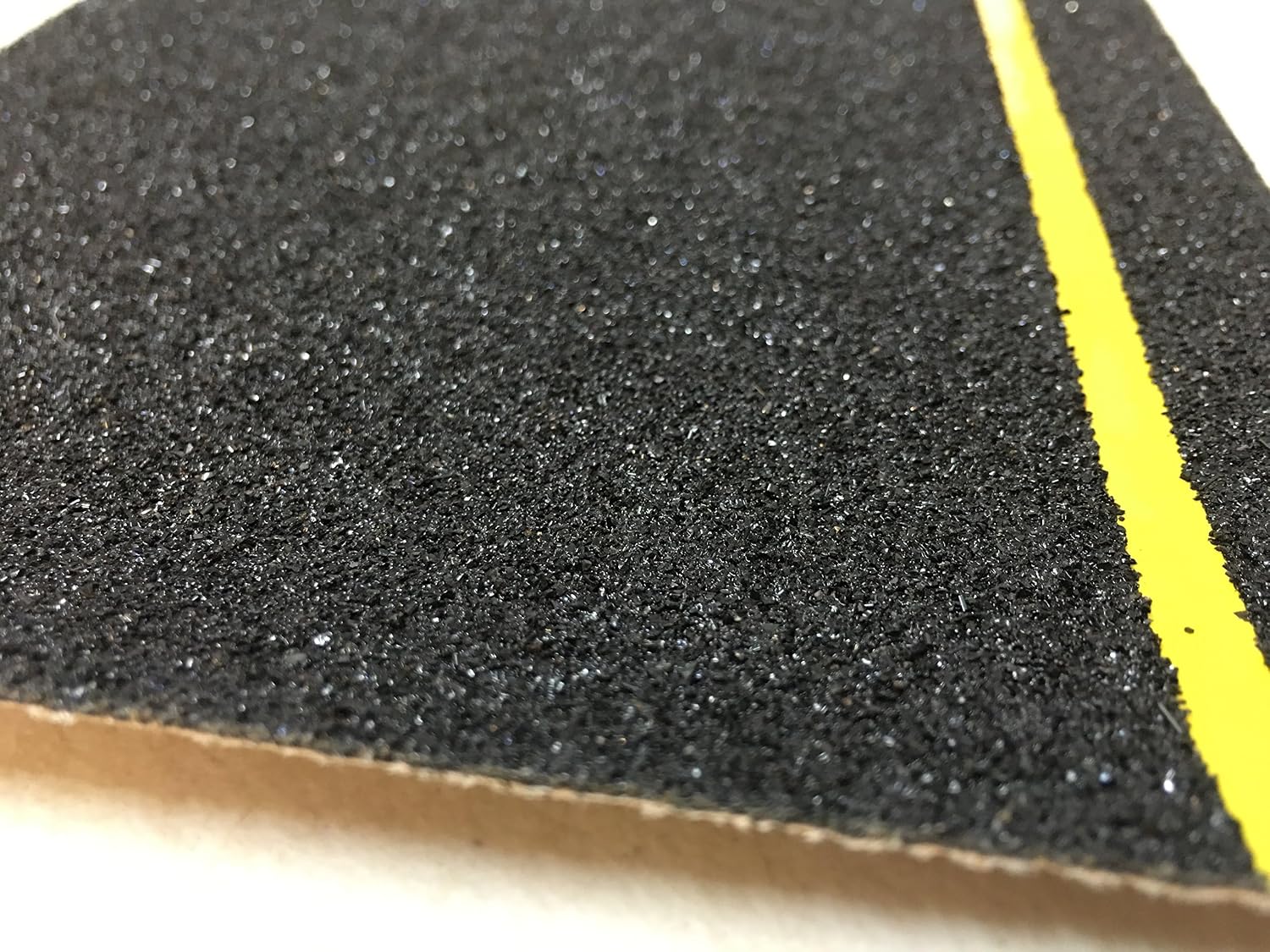 Safe Way Traction 6" X 24" Black Anti Slip Stair Tread Non Skid (60-Grit) Safety Tape with Yellow Reflective Stripe 10 Treads Per Pack